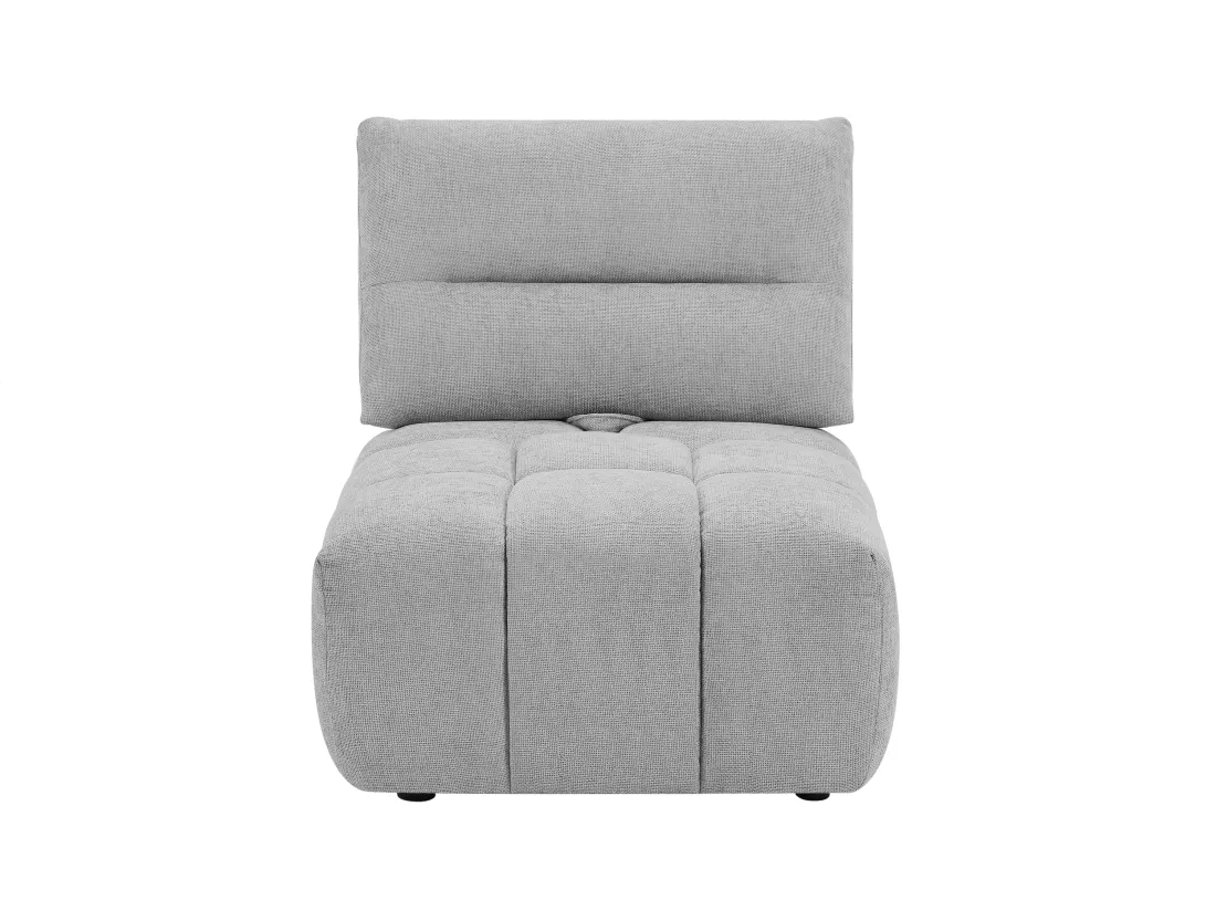Fauteuil dossier avance-recule en tissu texturé gris clair APOLIU