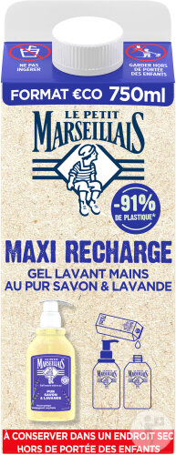 Le Petit Marseillais Savon Liquide À L'Huile Essentielle De Lavande Éco-Recharge 750ml