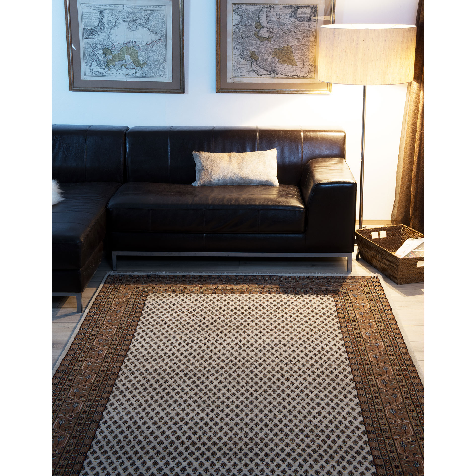 Teppich CHANDI - creme-braun - Schurwolle - 40x60 cm