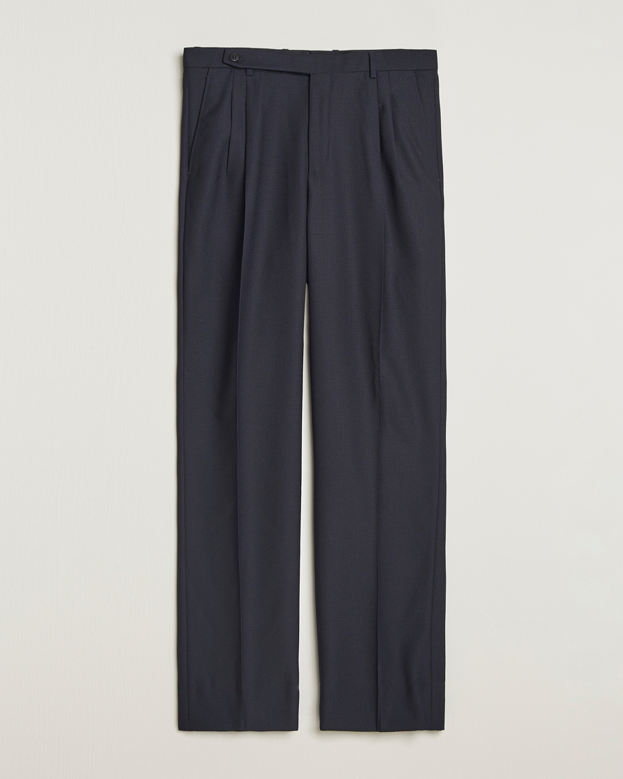 Brioni Capri Wool Trousers Navy