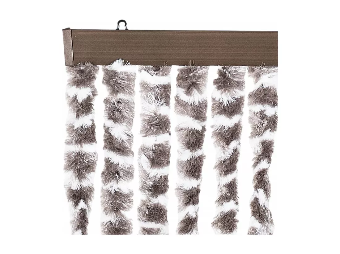 Moustiquaire Taupe et blanc 56x185 cm Chenille