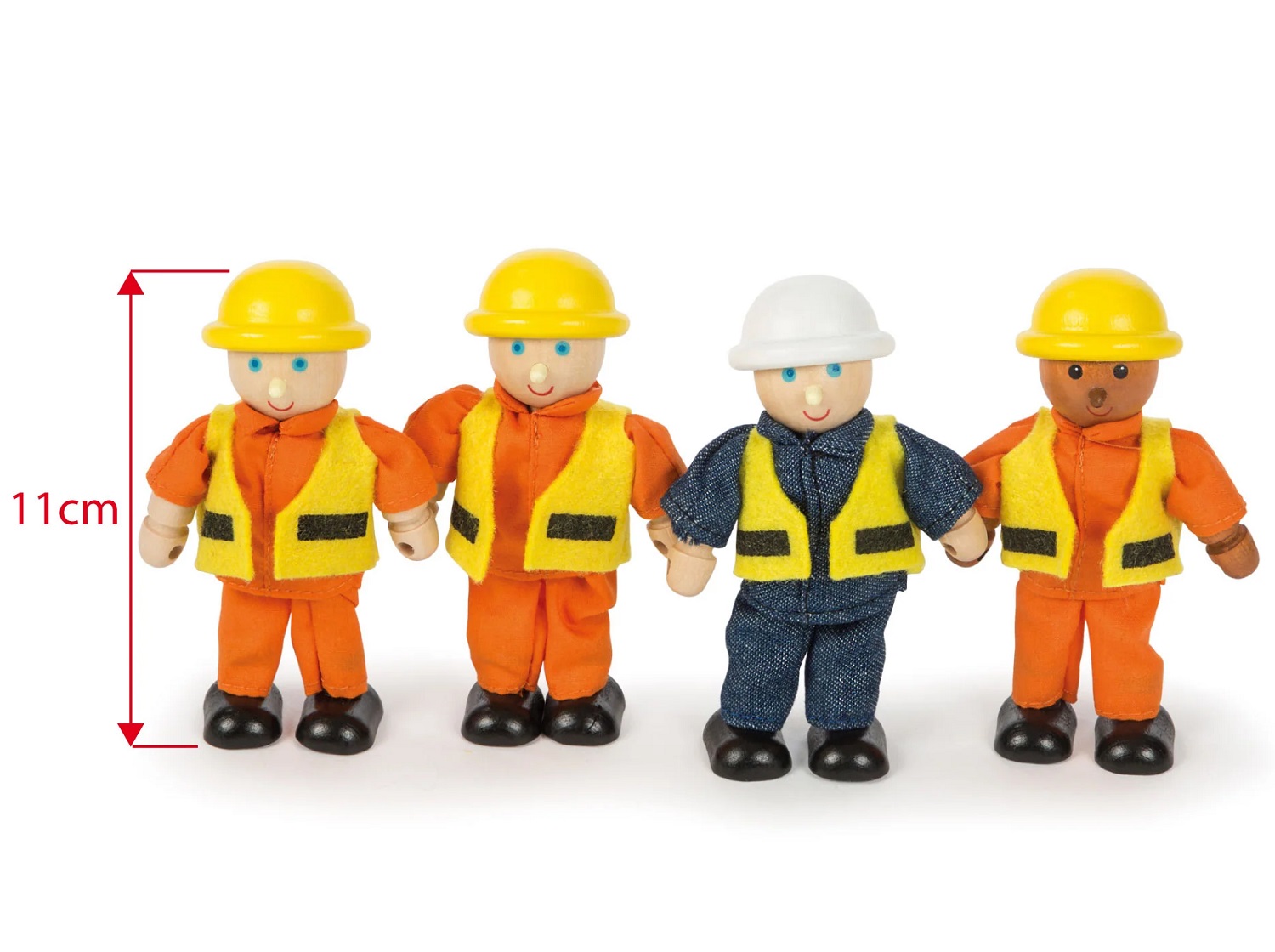 Figurines en bois bâtisseurs