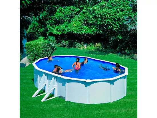 Piscine acier blanc Bora Bora ovale 5,27 x 3,27 x 1,22 m - Gré