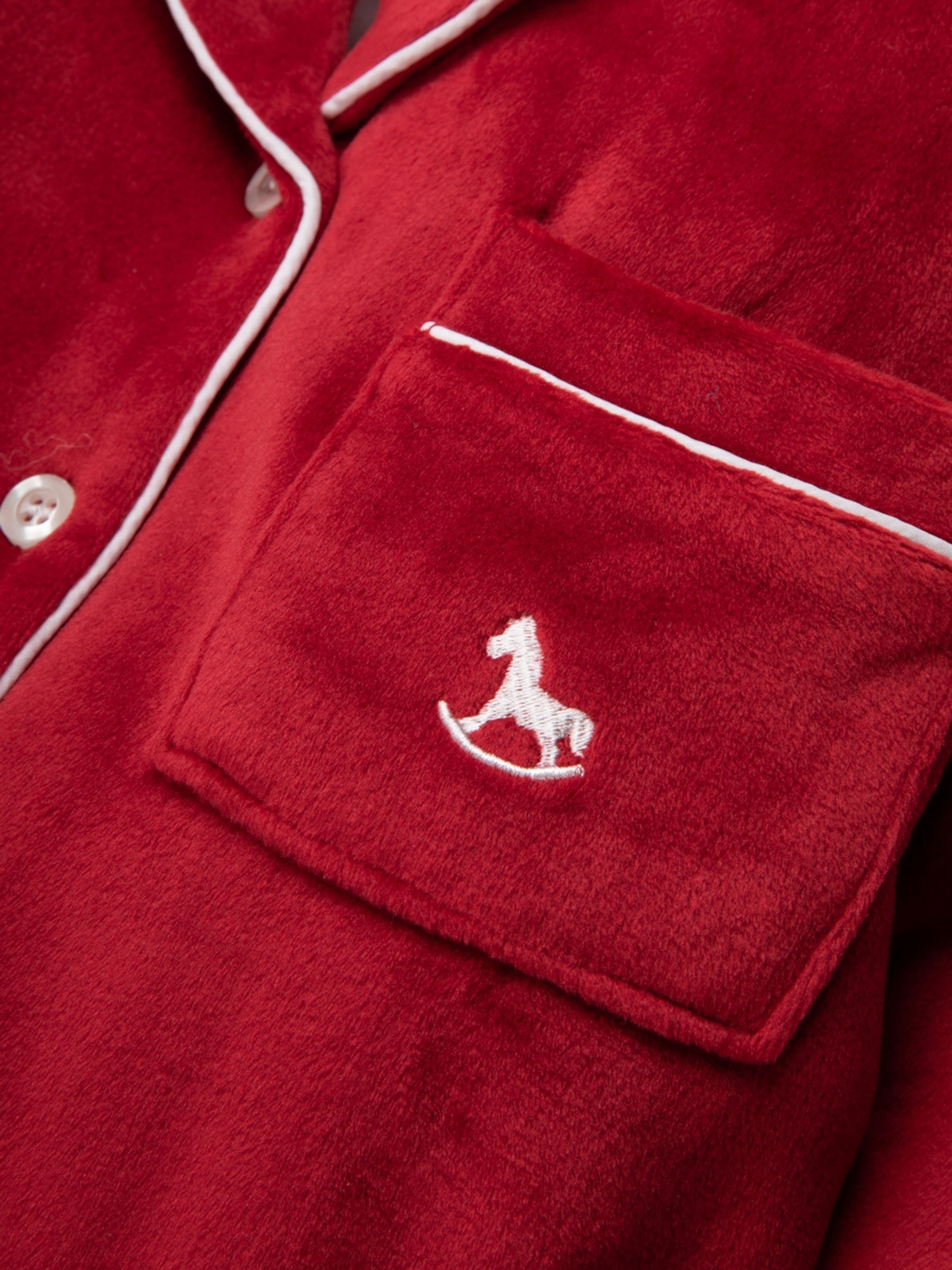 Rood - The Little Tailor Luxe kerstpyjama voor kinderen van zacht aanvoelend velours
