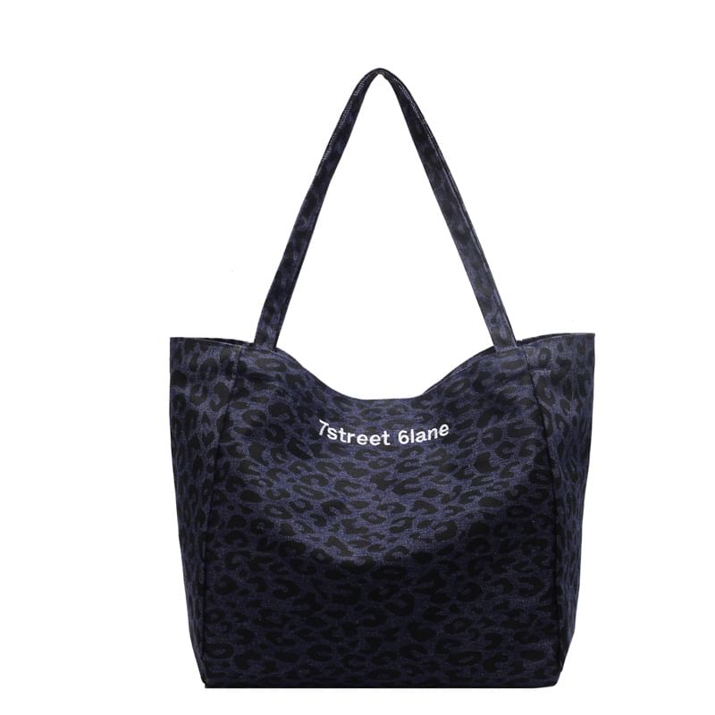 Mulgam - Luipaardprint denim tas