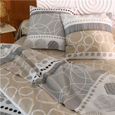 Linge de lit rayures de motifs - BECQUET CRÉATION