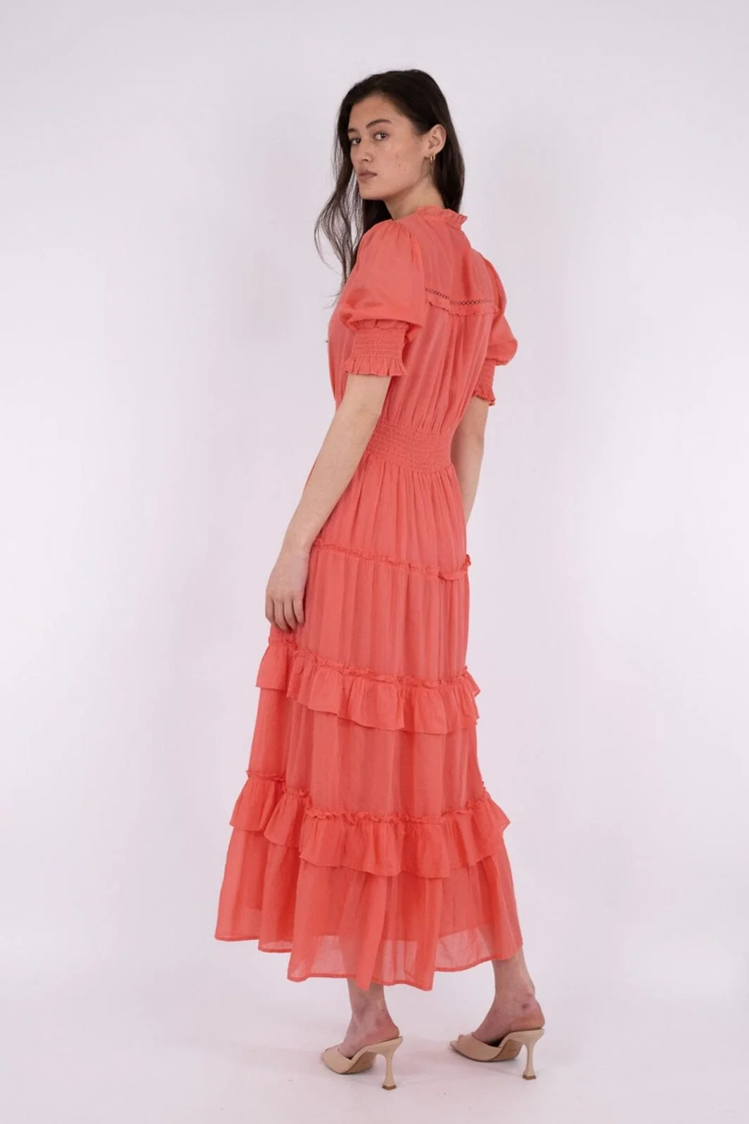 Neo Noir Sophie S Voile Dress coral