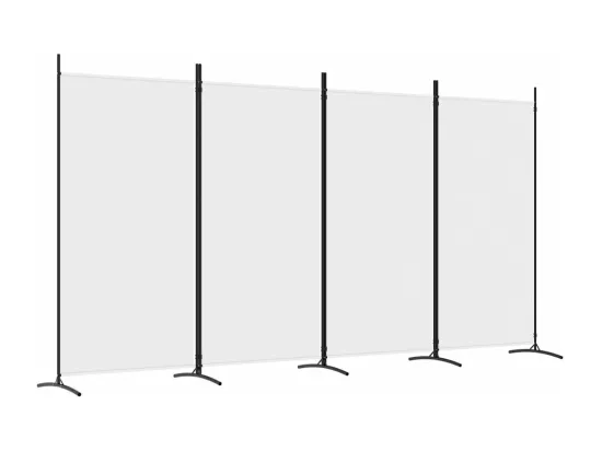 Cloison de séparation 4 panneaux Blanc 346x180 cm Tissu