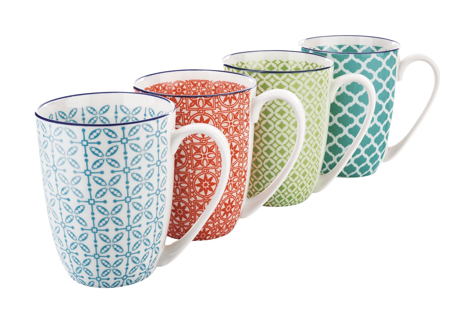 CreaTable Kaffeebecher MEDITERRAN 4er Set - je 300 ml blau