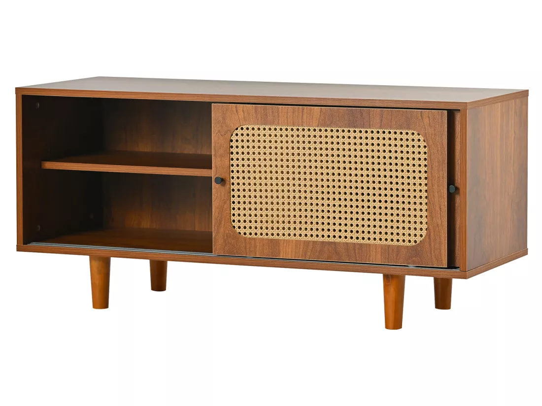 Meuble à chaussures - avec 2 portes et étagères réglables - Marron