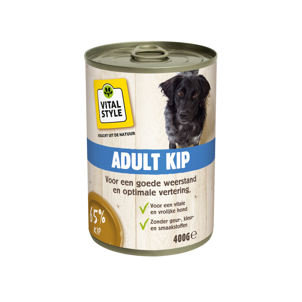 6x VITALstyle Hondenvoer Blik Kip400 gr