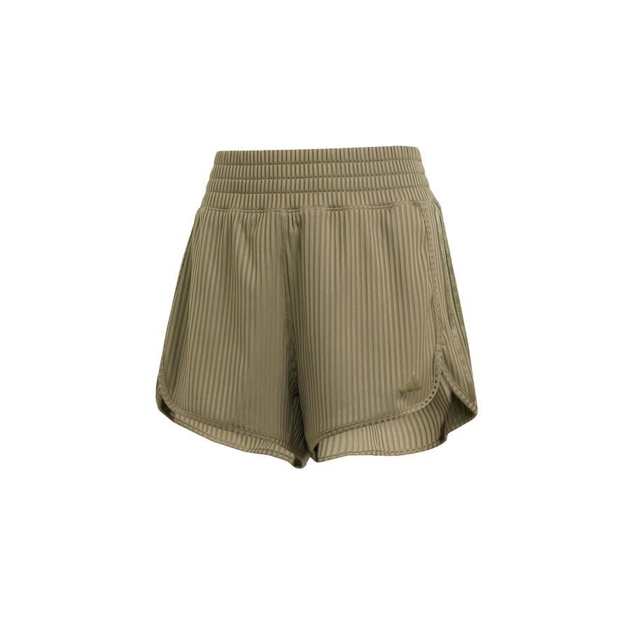 Adidas Short taille haute bords-côtes 3 bandes ton sur ton Pacer All Gym Seasonal
