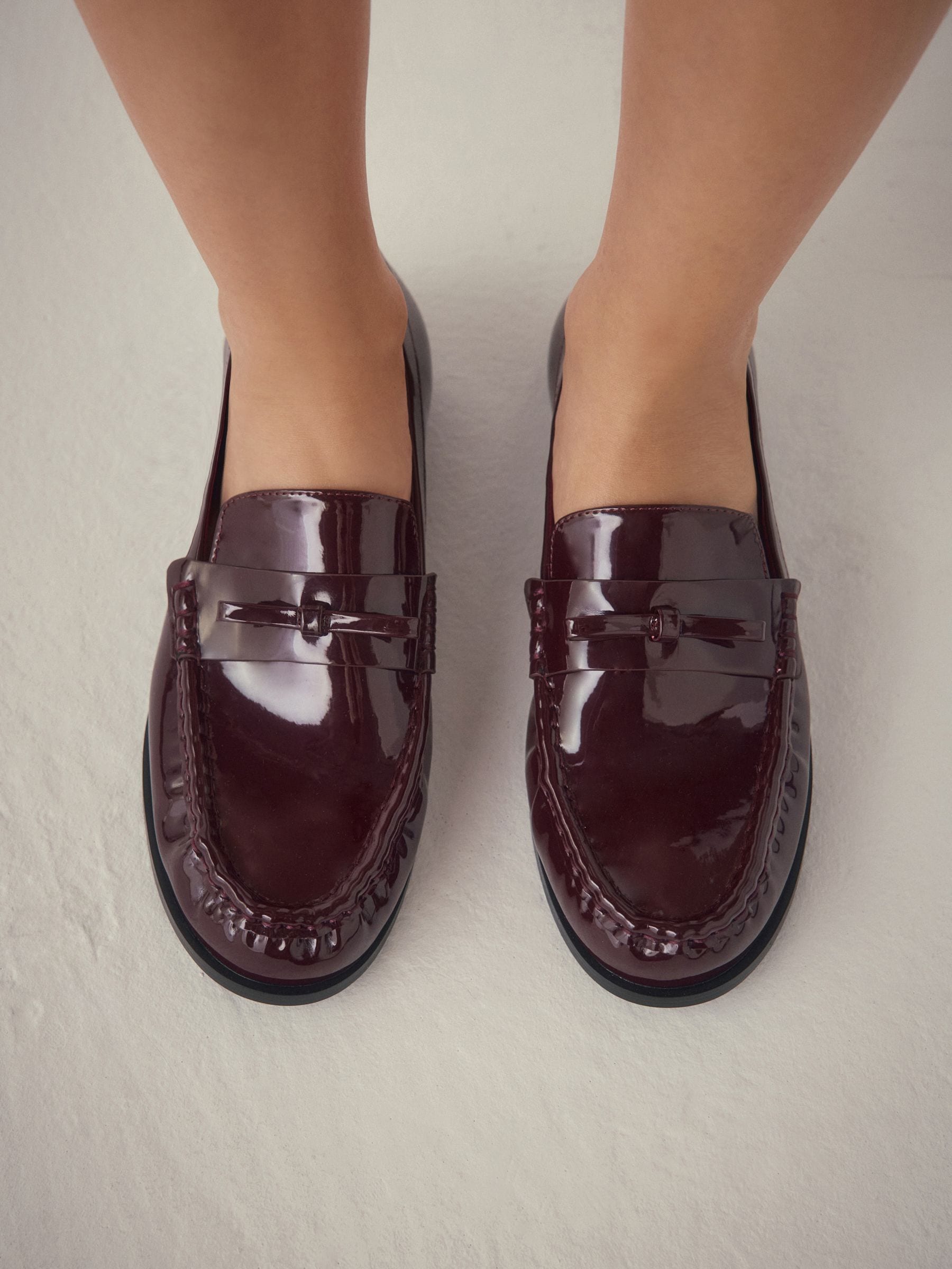 Bordeauxrood - Forever Comfort® Bow Detail Ruched Toe Loafers