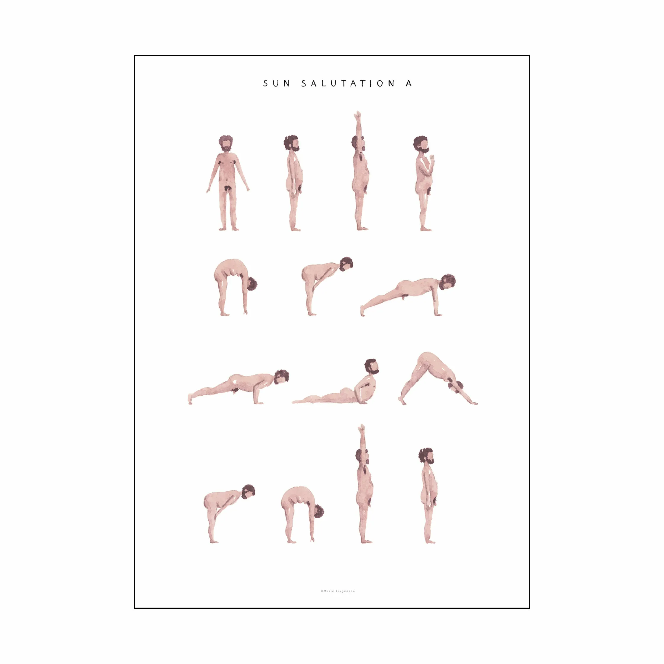 Poster&Frame plakat - Sun salutation a man
