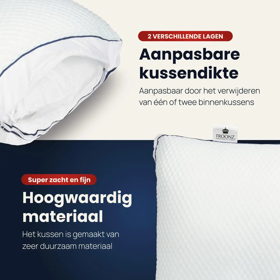 Troonz Hoofdkussen Dreamscape Plus - Ergonomisch - 60 x 70
