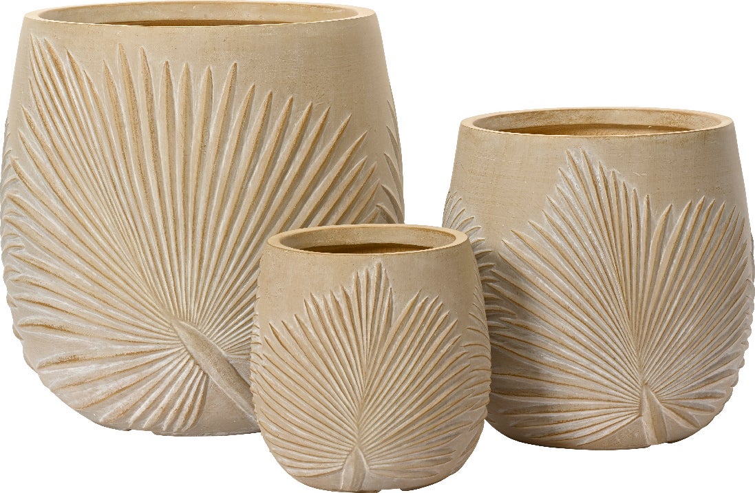 Decoris bloempot Axel beige D 43 H 43 cm