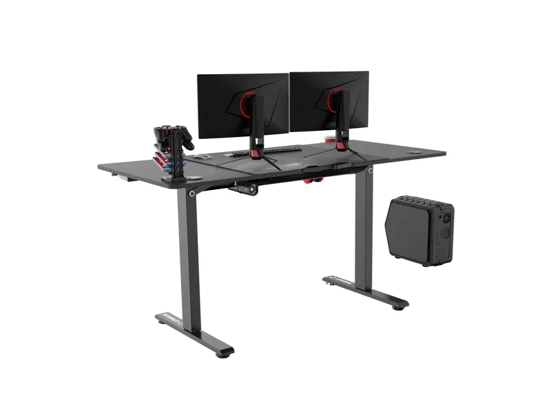 Ultradesk ULTRADESK gaming desk LEVEL V2, 140x68cm, 72-117cm, elektrisk justerbar, med XXL-musemåtte, hovedtelefon- og drikkeholder