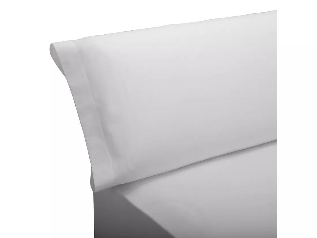 Ensemble de literie en percale blanc 100% coton 200 fils au pouce carré Blanc