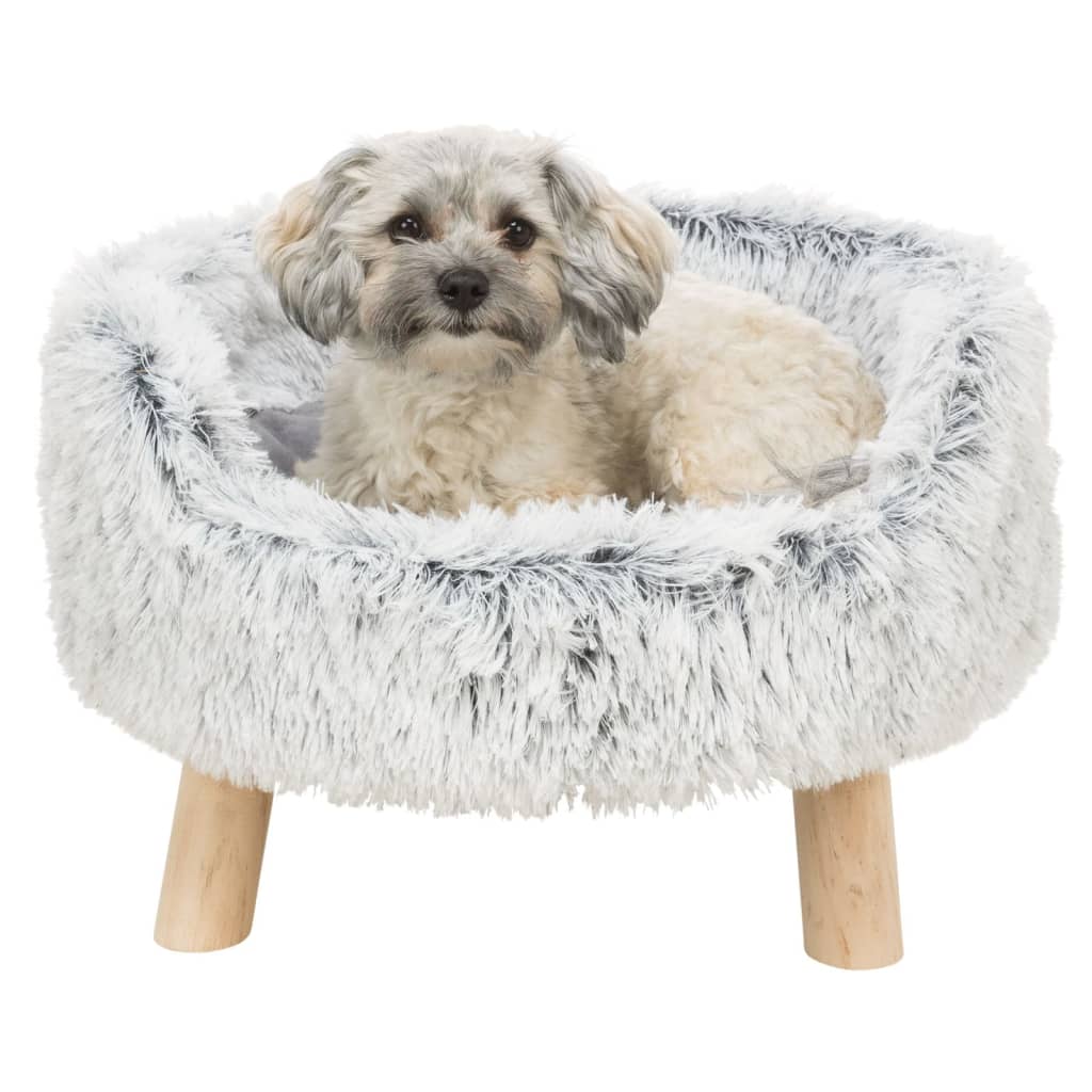 Canapé-lit rond animaux de compagnie harvey 46x28 cm blanc-noir