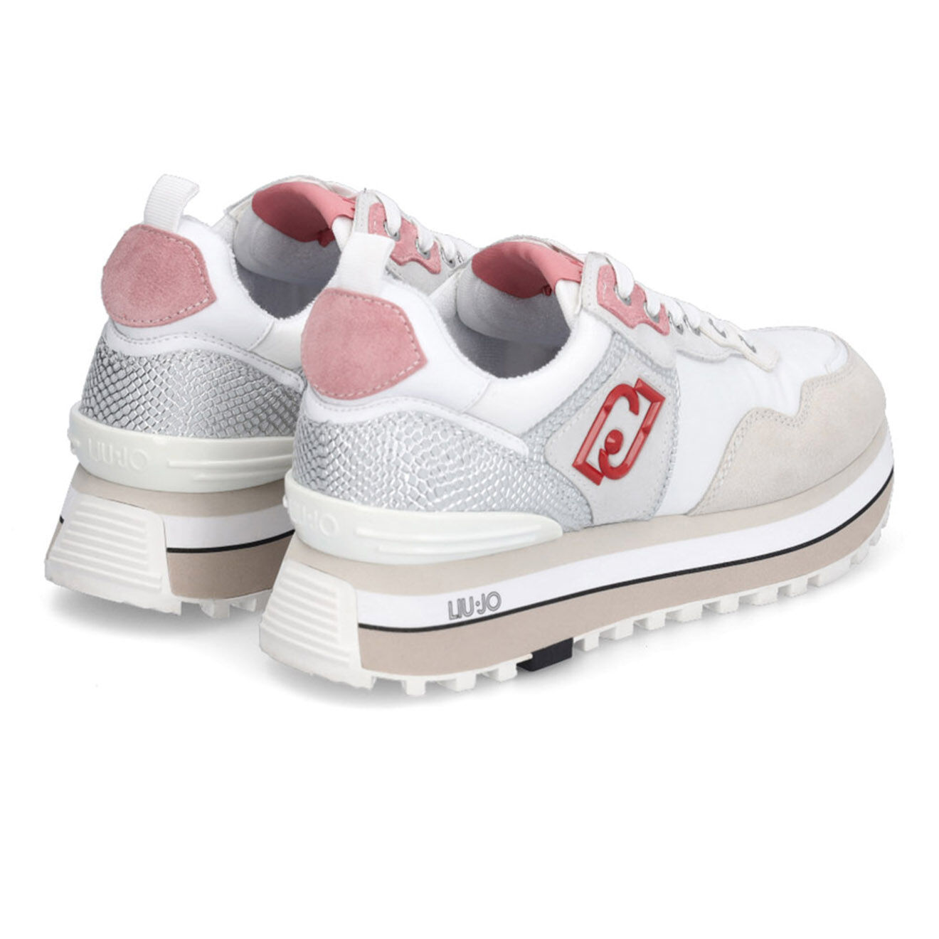 Liu-Jo Sneakers en Cuir Max blanc/gris/rouge