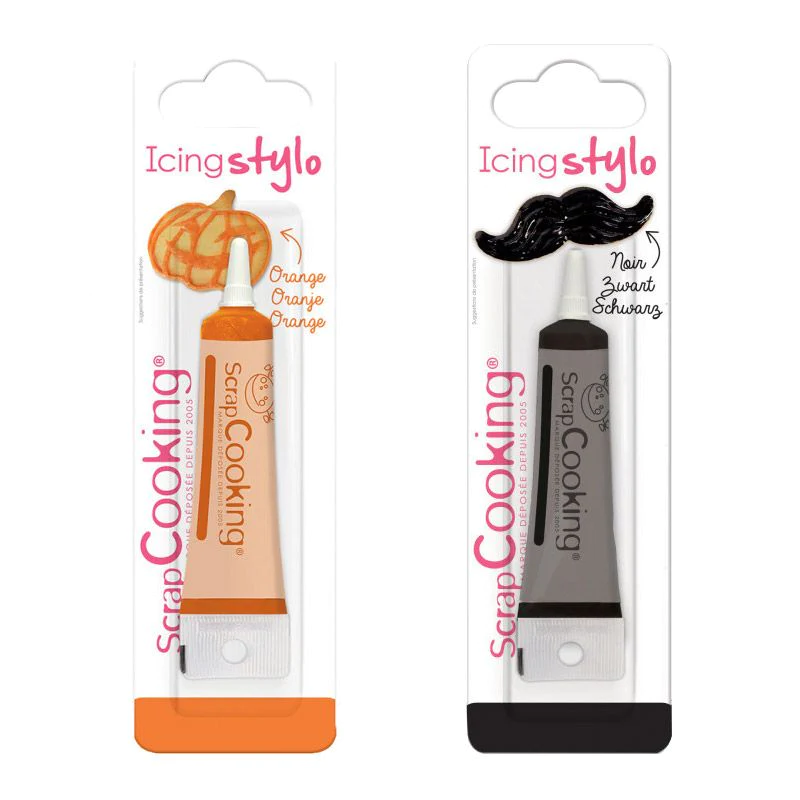 2 stylos de glaçage - orange & noir Scrapcooking