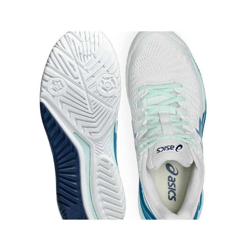 Asics Gel Resolution 9 femme blanc-bleu