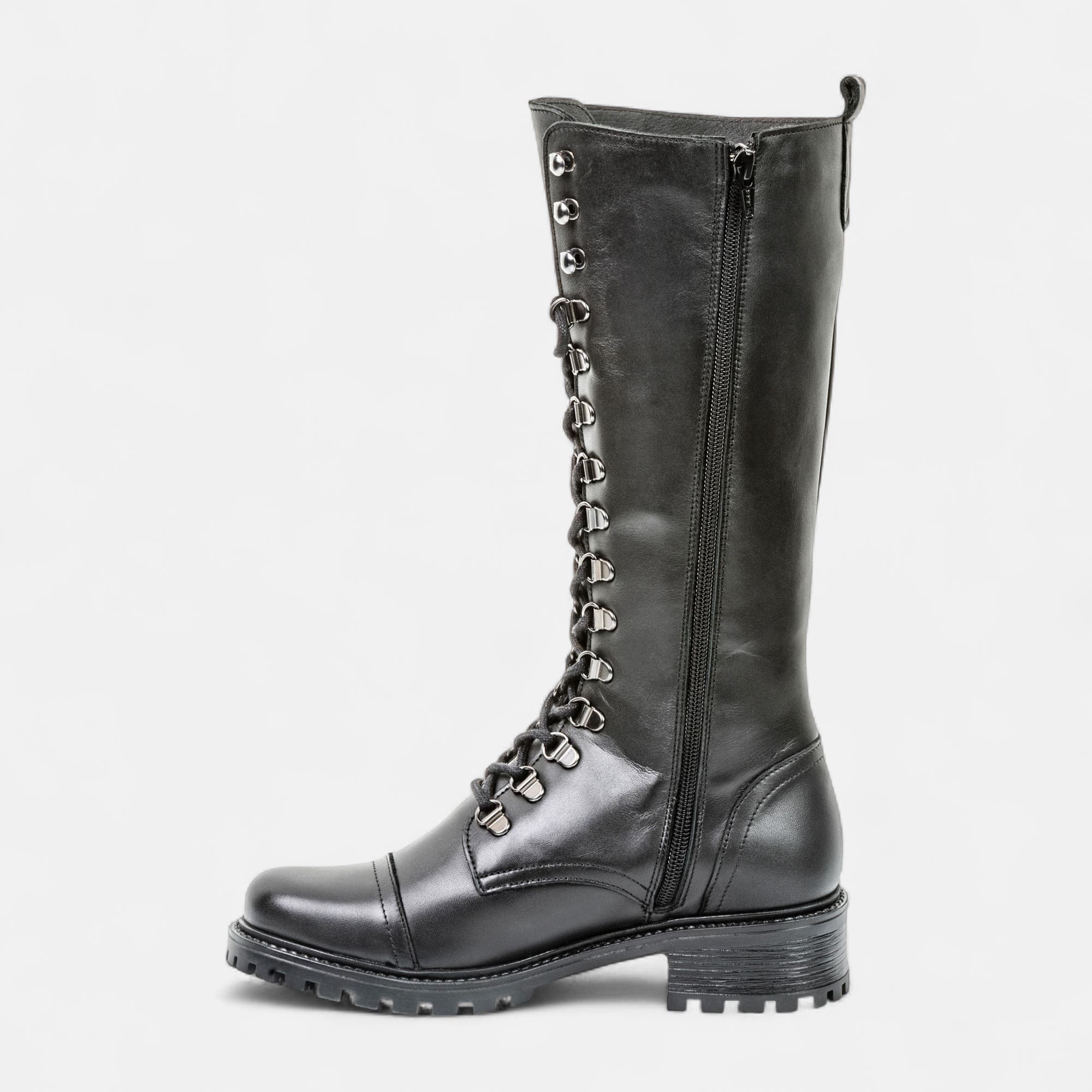 Bottes Femme en cuir noir
