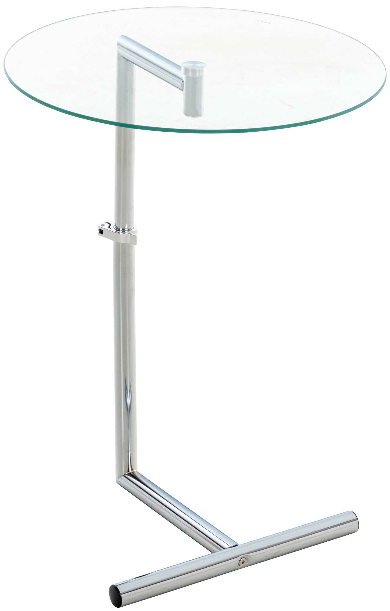 CLP Glastisch Safi Mit Einer Runden Tischplatte Aus Sicherheitsglas I Stehtisch Mit Metallgestell In Chrom-Optik