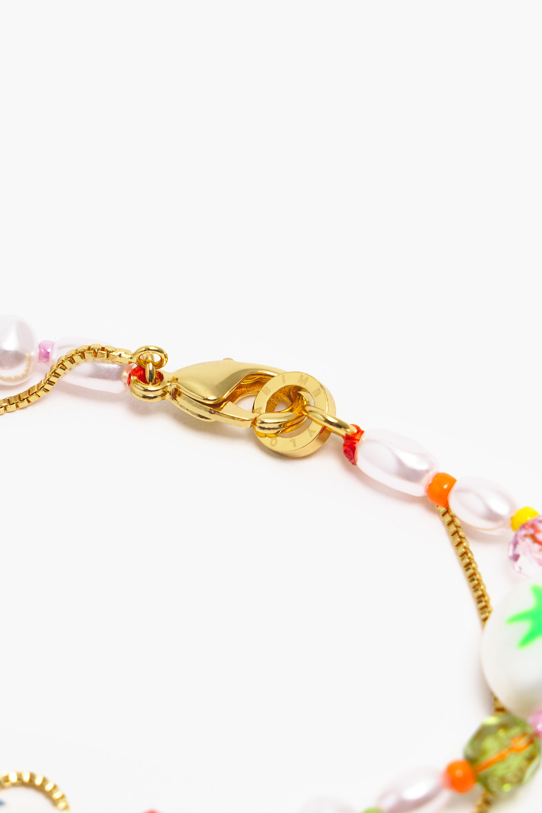 Pulseira de corrente de pérolas multicoloridas