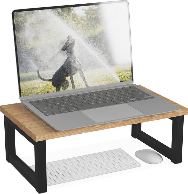Relaxdays - Monitorverhoging - Bruin - Ergonomisch Ontwerp