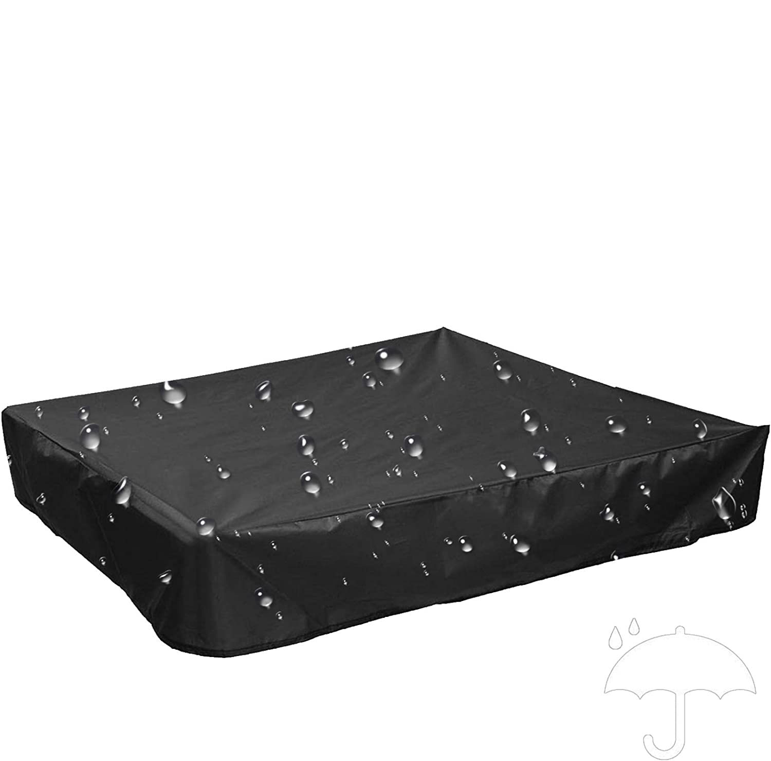 (150x150cm) Sandkasten Abdeckung Wasserdichte Abdeckplane UV-Schutz / Regenschutz / Winterfest - Schwarz