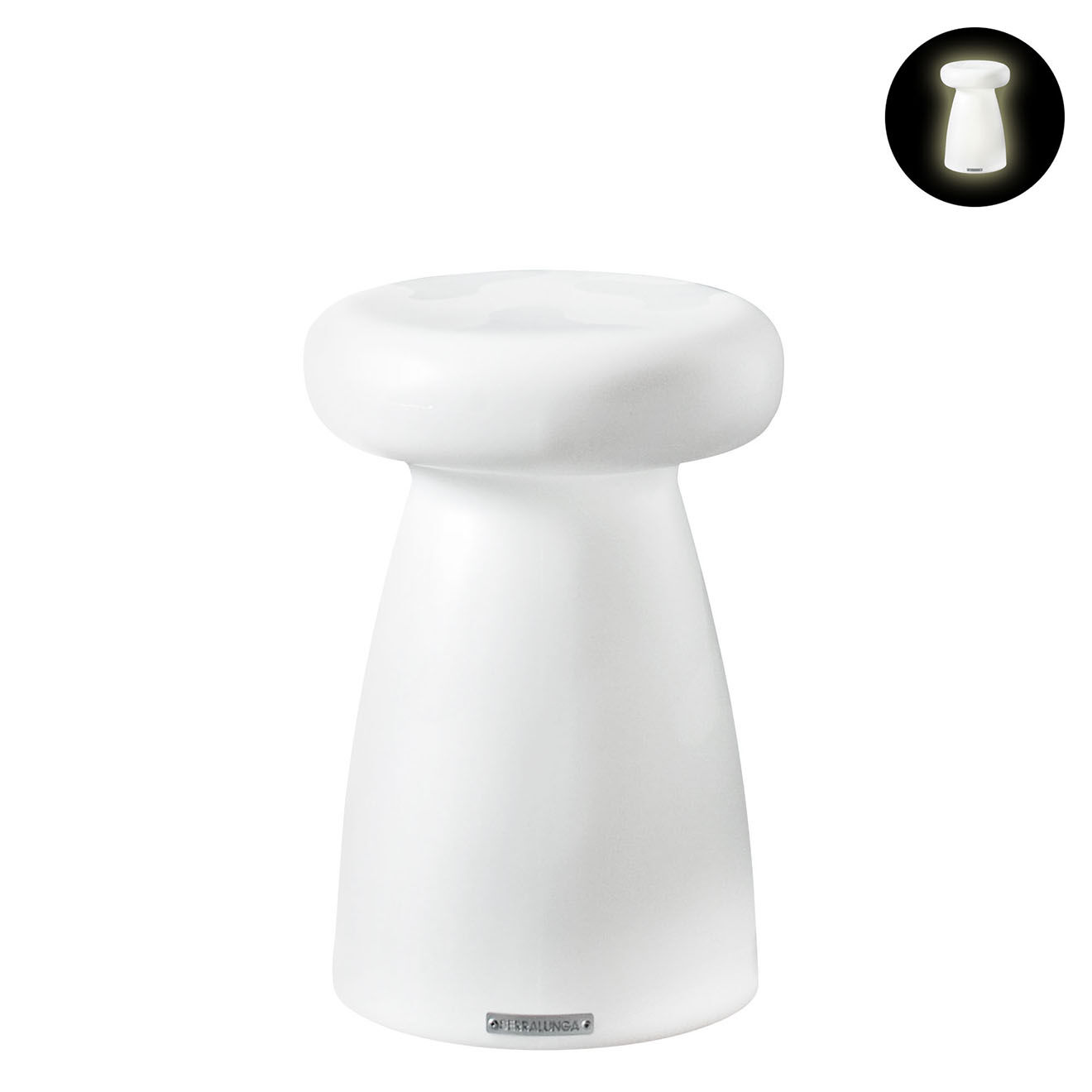 Serralunga Petite table/tabouret porcino lumineux  design par aldo cibic beige - D.35x50 cm