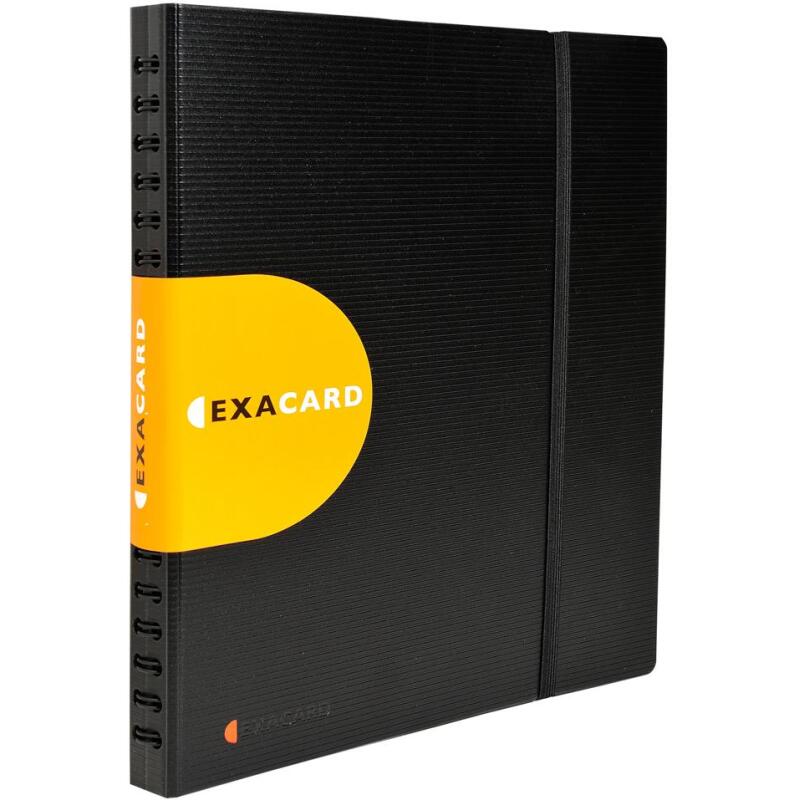 Porte cartes de visite Exacard à pochettes détachables 320 cartes Exactive® - 26,5x25cm - Noir