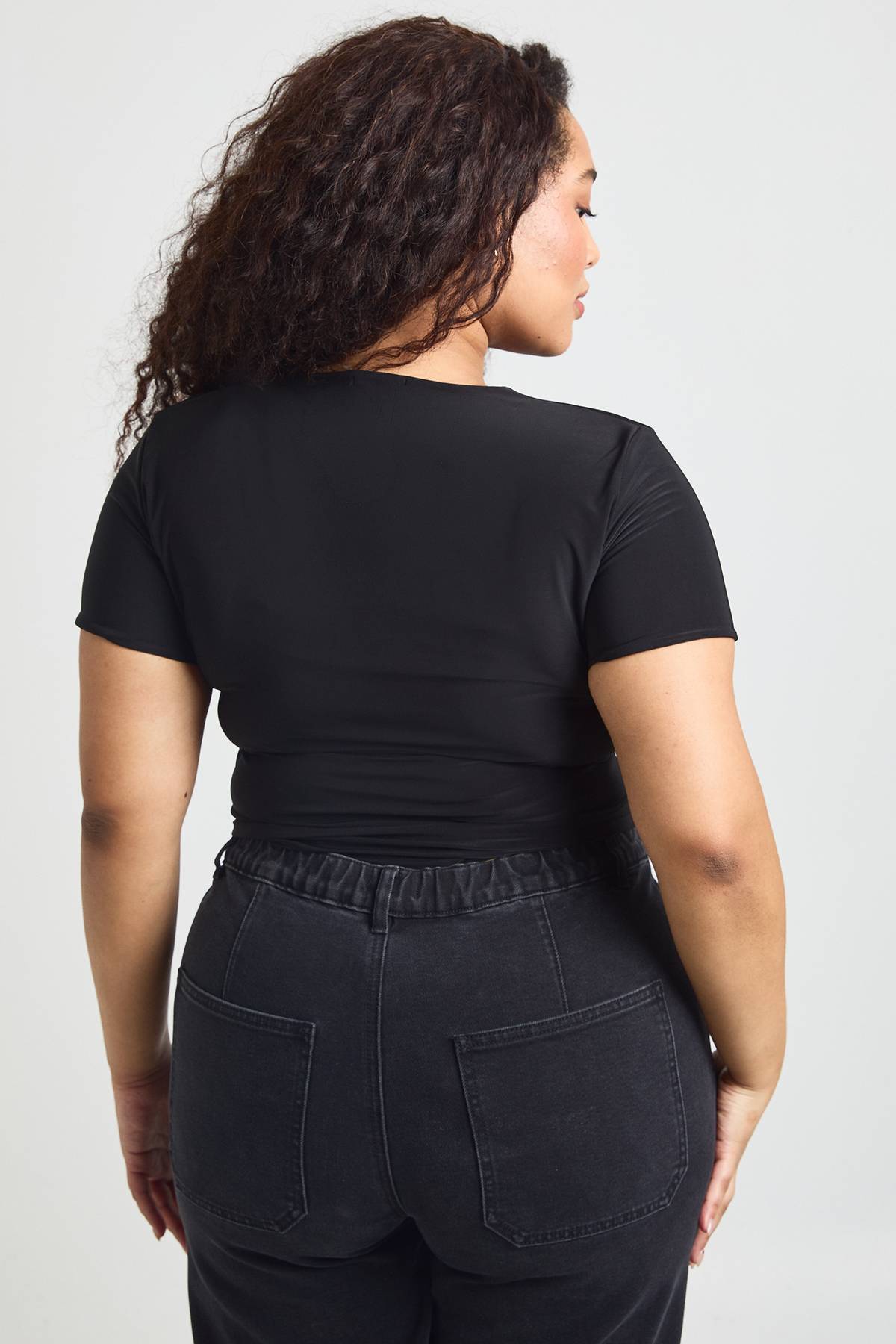 boohoo Body Ajusté En Jersey Extensible Double Épaisseur Grande Taille