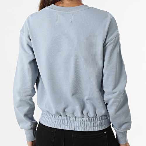 Sweat Crewneck Femme Logo Tape 8980 Bleu Ciel