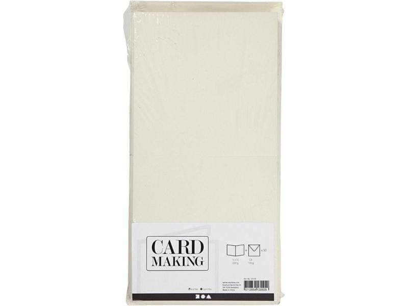 Creativ Company Blankokarte 15 x 15 cm 50 Set, Beige Karten, 220 g/m²