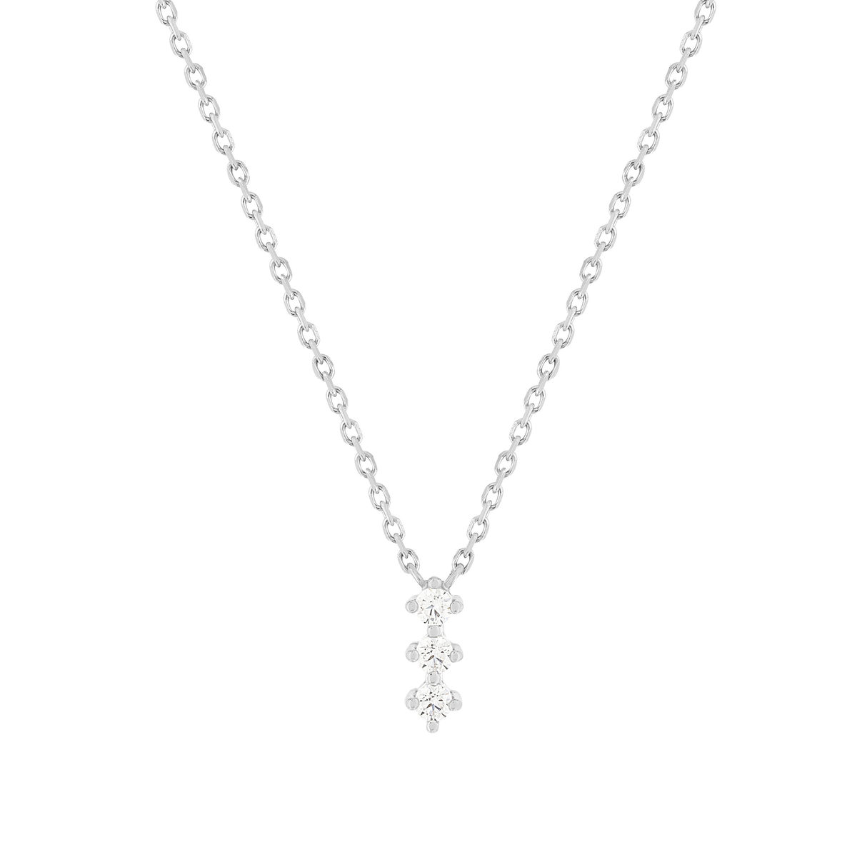 collier argent 925 zirconias 45 cm