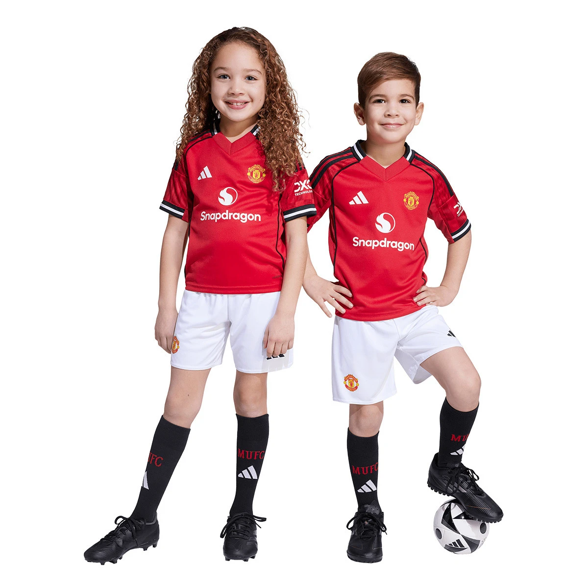 Conjunto adidas Manchester United Primeiro Equipamento 2025-2026 Criança