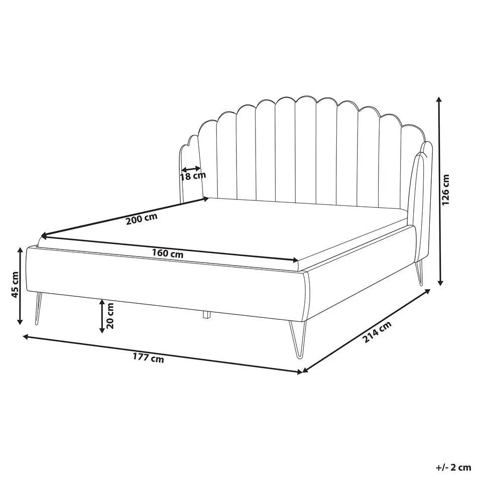 AMBILLOU - Bed - Lichtbeige - 160 x 200 cm - Polyester