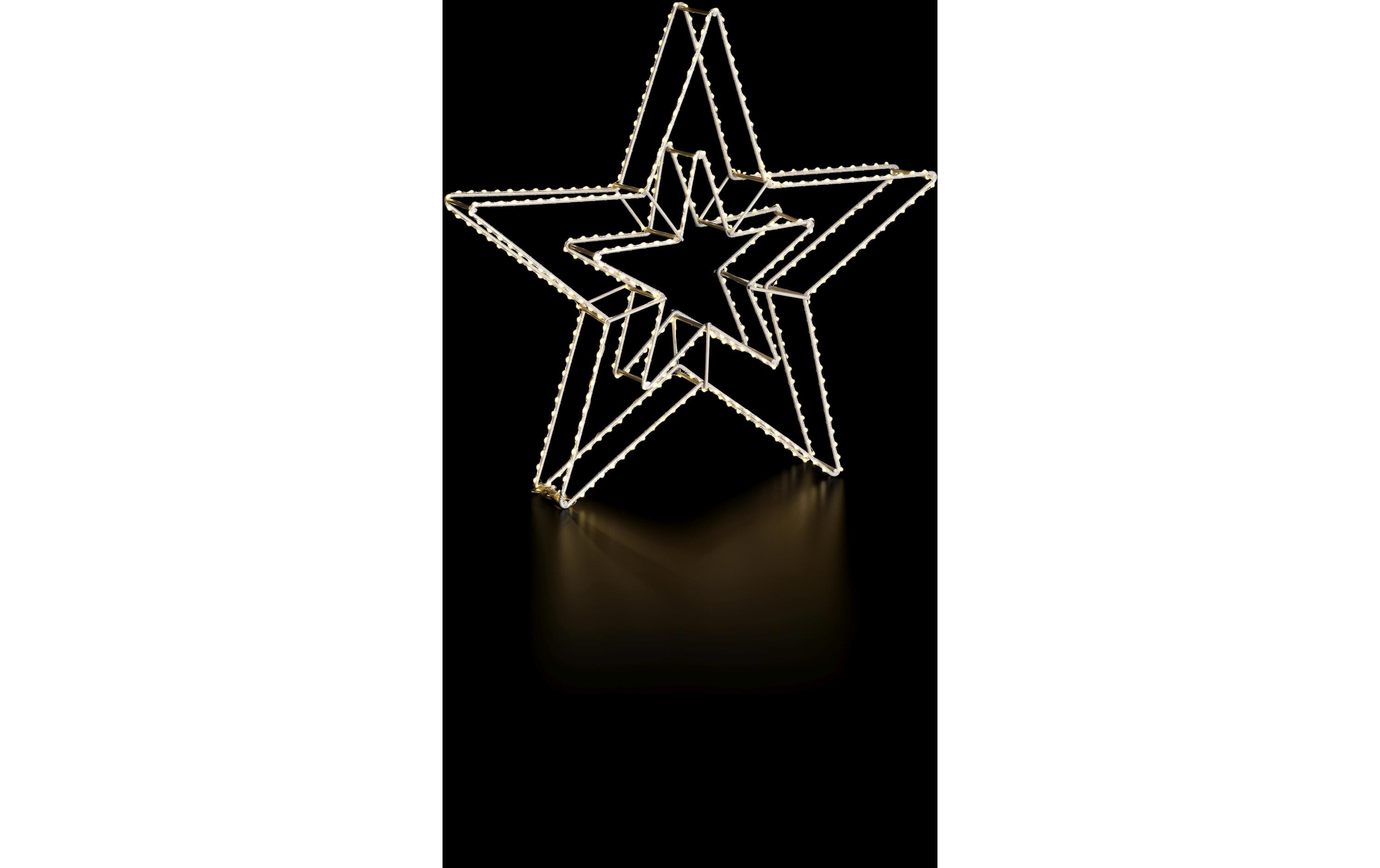 3D LED Stern Doppelt Argento 420 LED, Ø 58 cmLED Weihnachtsdekoration für den Innen- und Aussenbereich