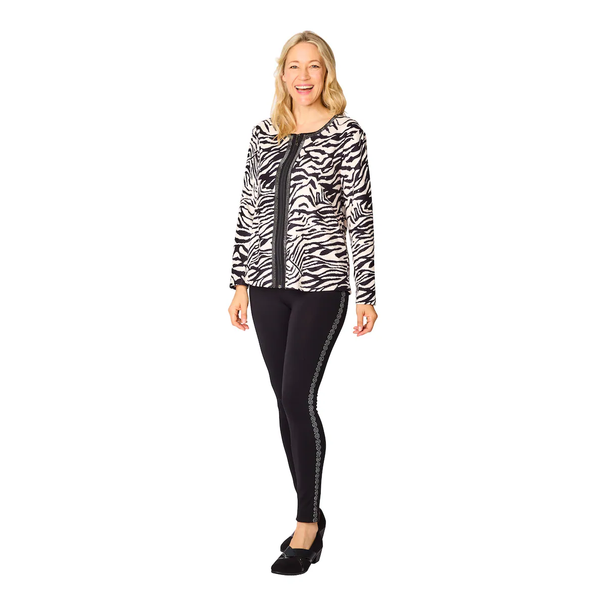 wedolina - Cardigan „Kuschelweich“ - creme; schwarz