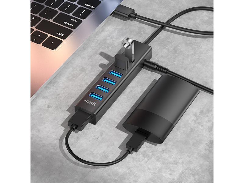 onit USB-A-Hub 7A Leichter und kompakter Hub mit 7 USB-A-Ports