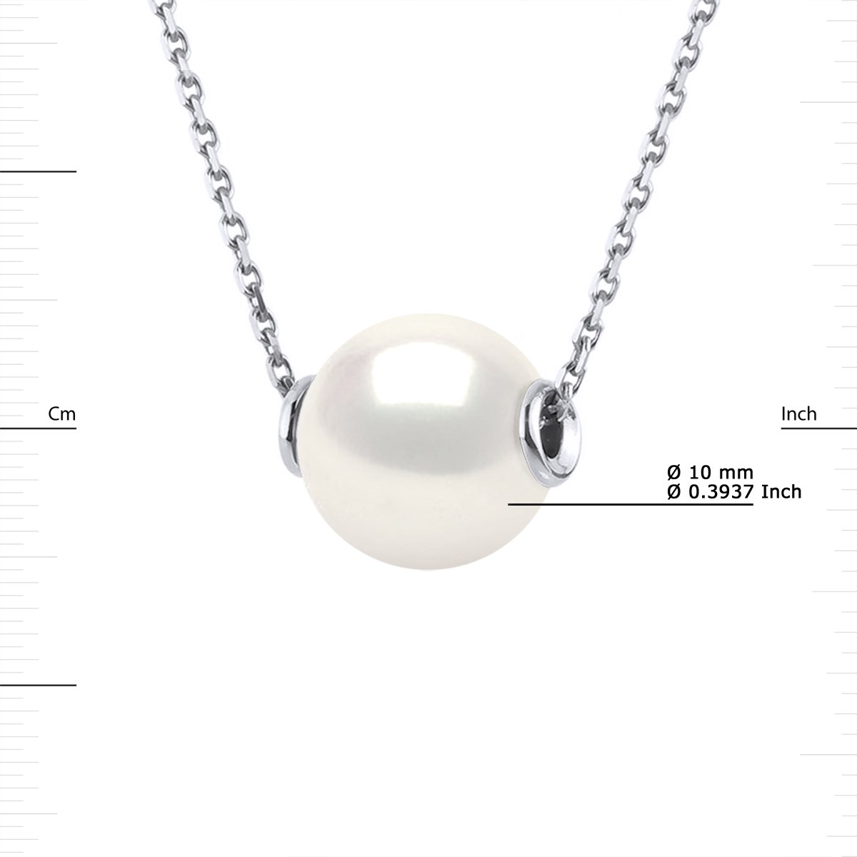 Collier Perle d'Eau Douce Ronde 10-11 mm Noire Chaîne Forçat Prestige Argent 925
