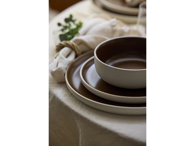Studio Round Skål Matte bark/Matte white