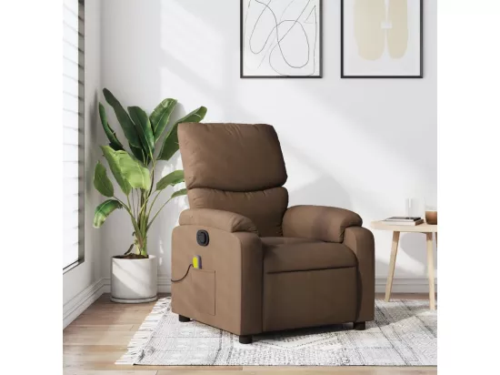 Fauteuil de massage inclinable Marron Tissu