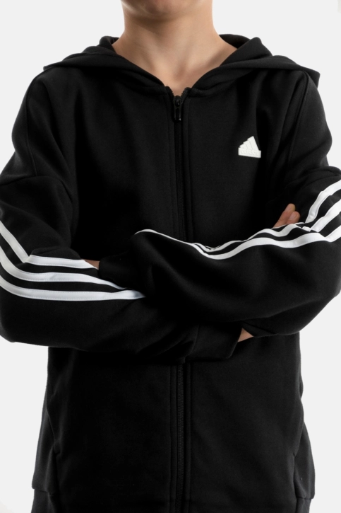 sweat adidas originals u fi 3s fz hd noir/blanc