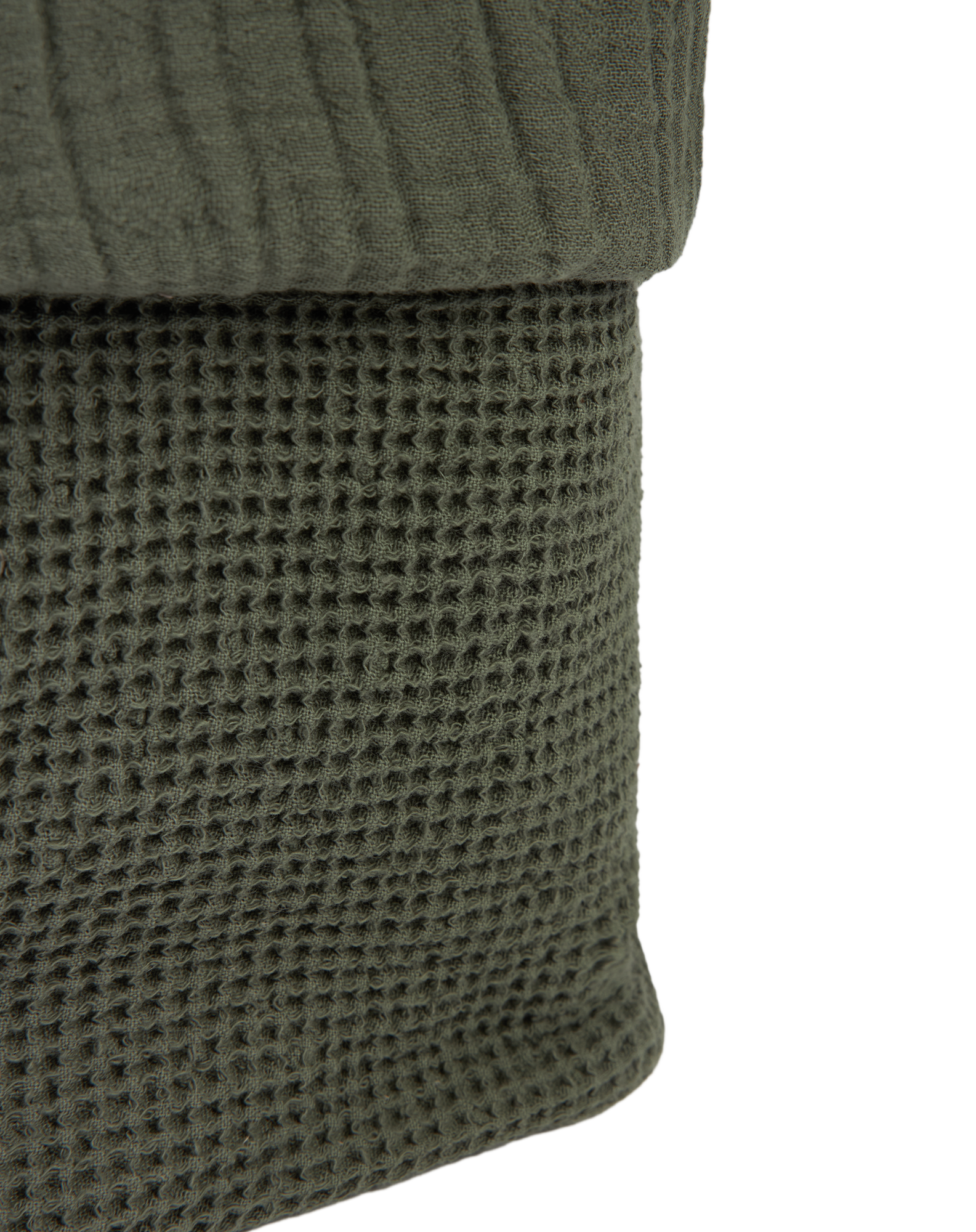 Panier wabi-sabi en coton lavé | Vert