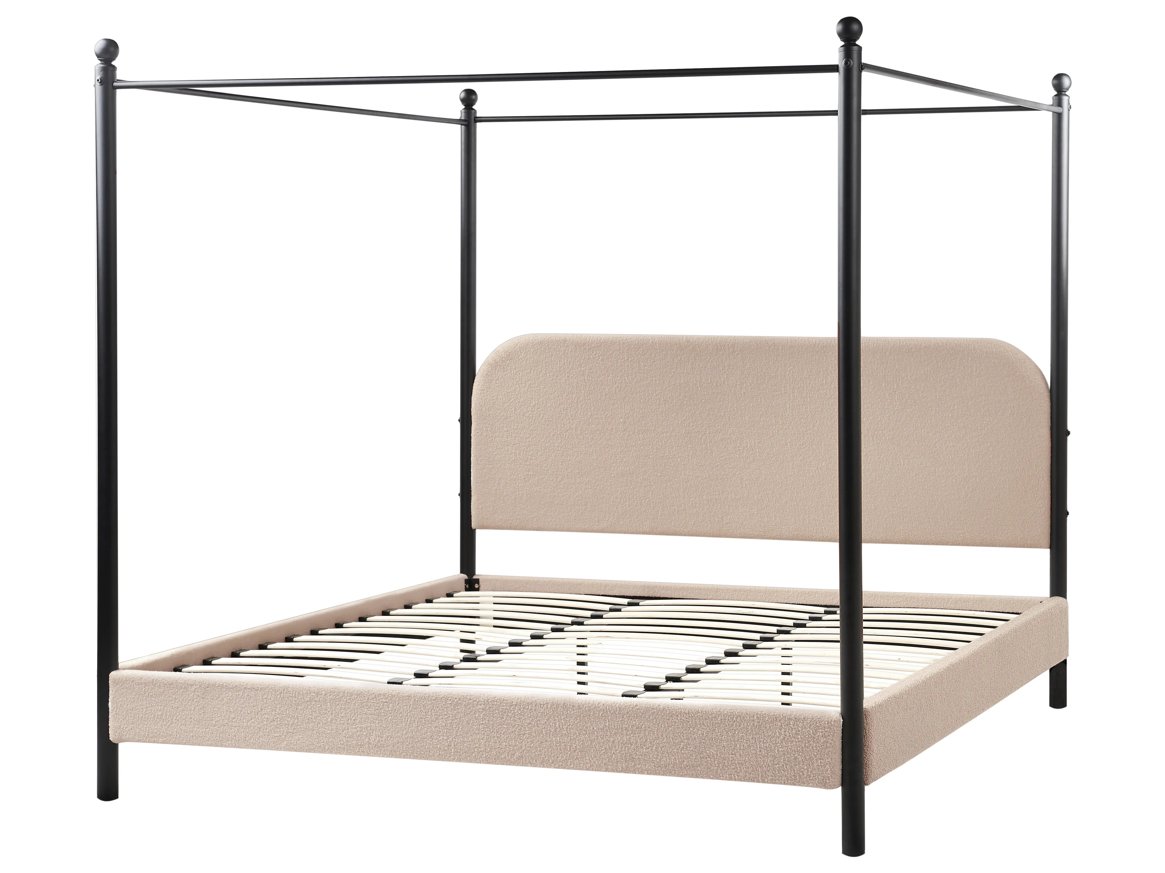 Hemelbed Bouclé DANNEMOIS 180 x 200 cm Taupe