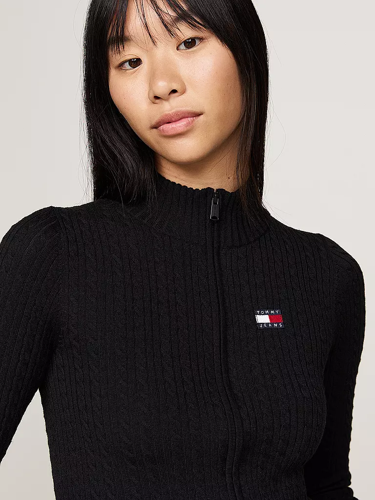 TOMMY JEANS Strickjacke  schwarz