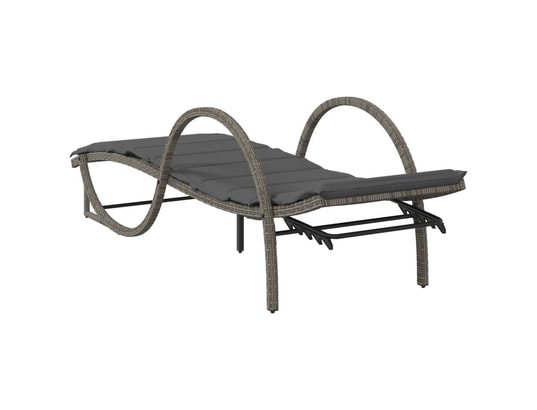 VIDAXL - Bain de soleil Chaises longues lot de 2 avec table gris résine tressée